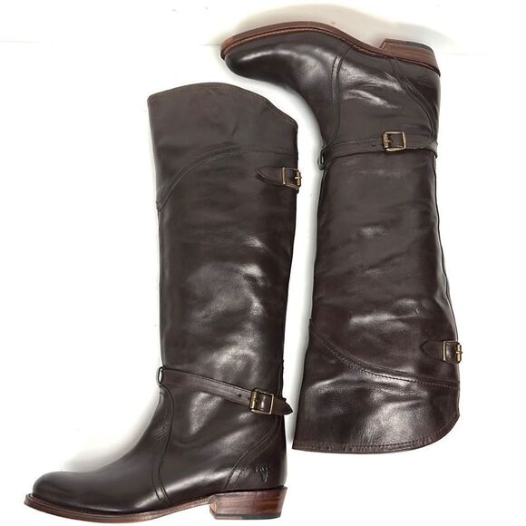 FRYE Dorado Riding Dark Brown Leather Boots - Picture 7 of 14
